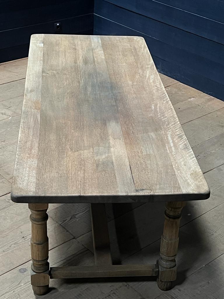 French Bleached Oak Farmhouse Dining Table  5
