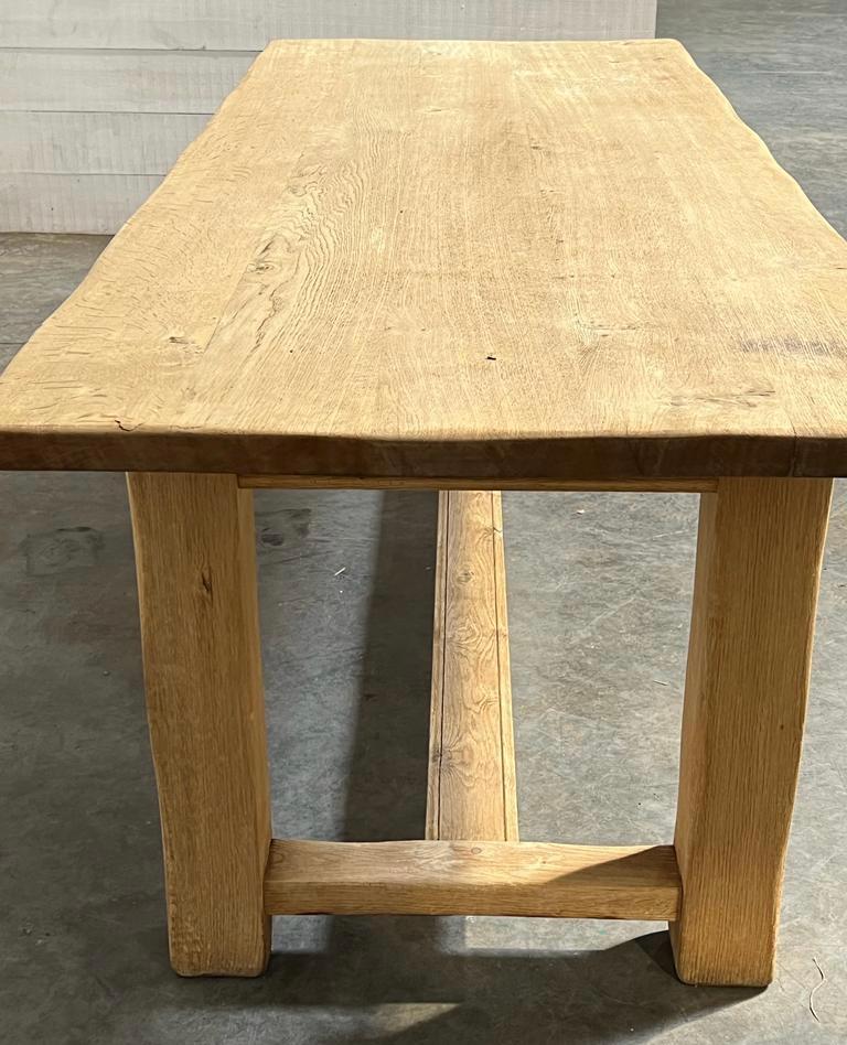 French Bleached Oak Farmhouse Dining Table  For Sale 5