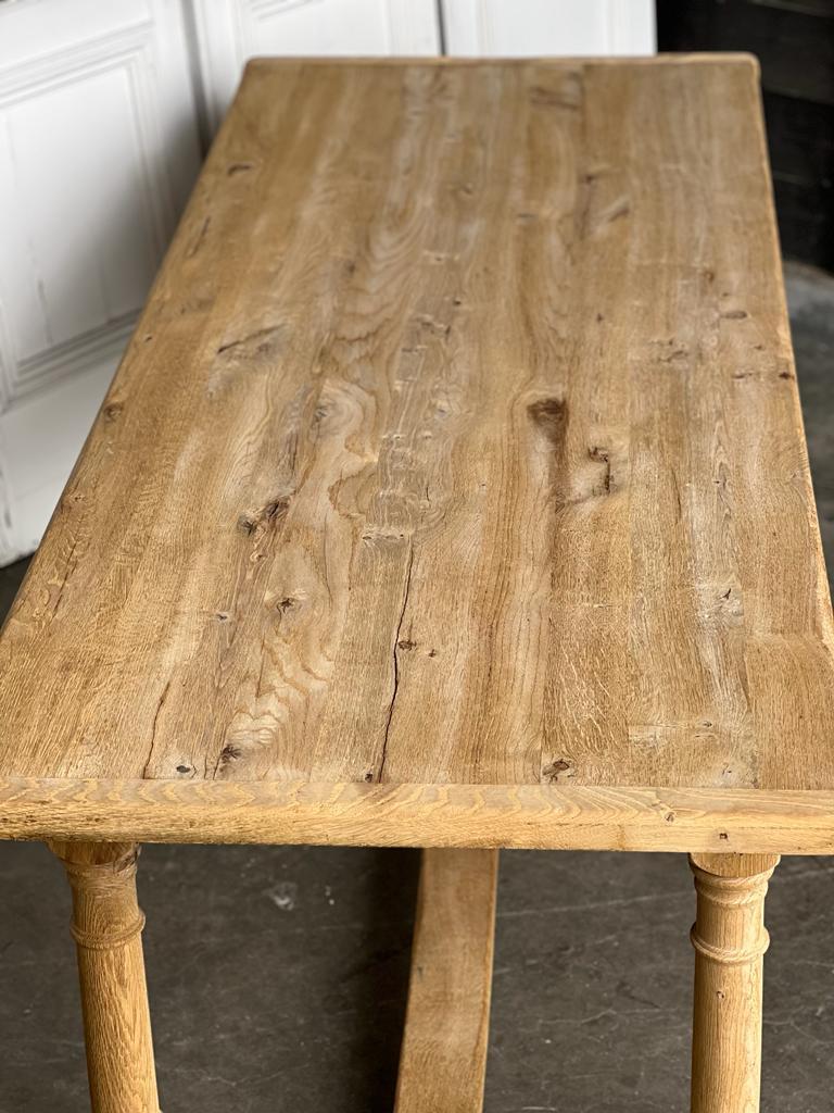 French Bleached Oak Farmhouse Dining Table 5