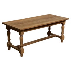 French Bleached Oak Farmhouse Dining Table