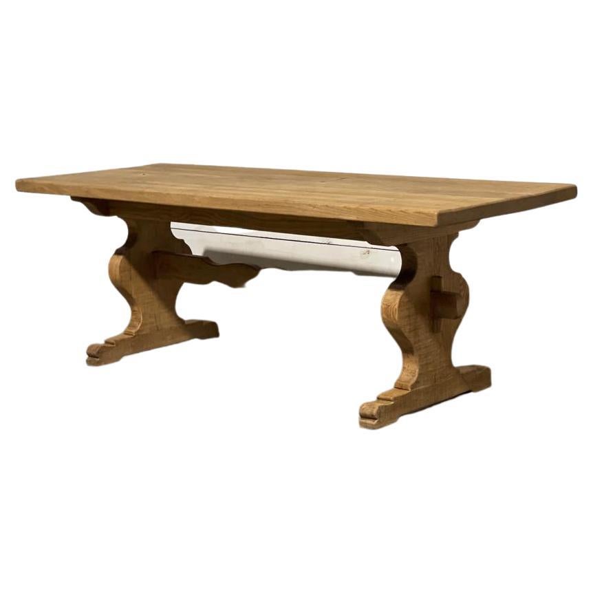 Large Bleached Oak Farmhouse Table at 1stDibs