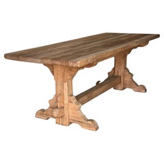 French Bleached Oak Farmhouse Dining Table