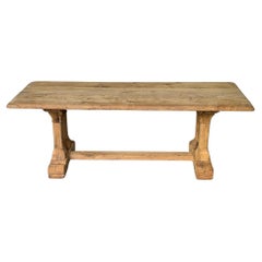 French Bleached Oak Farmhouse Dining Table