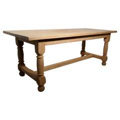 French Bleached Oak Farmhouse Table