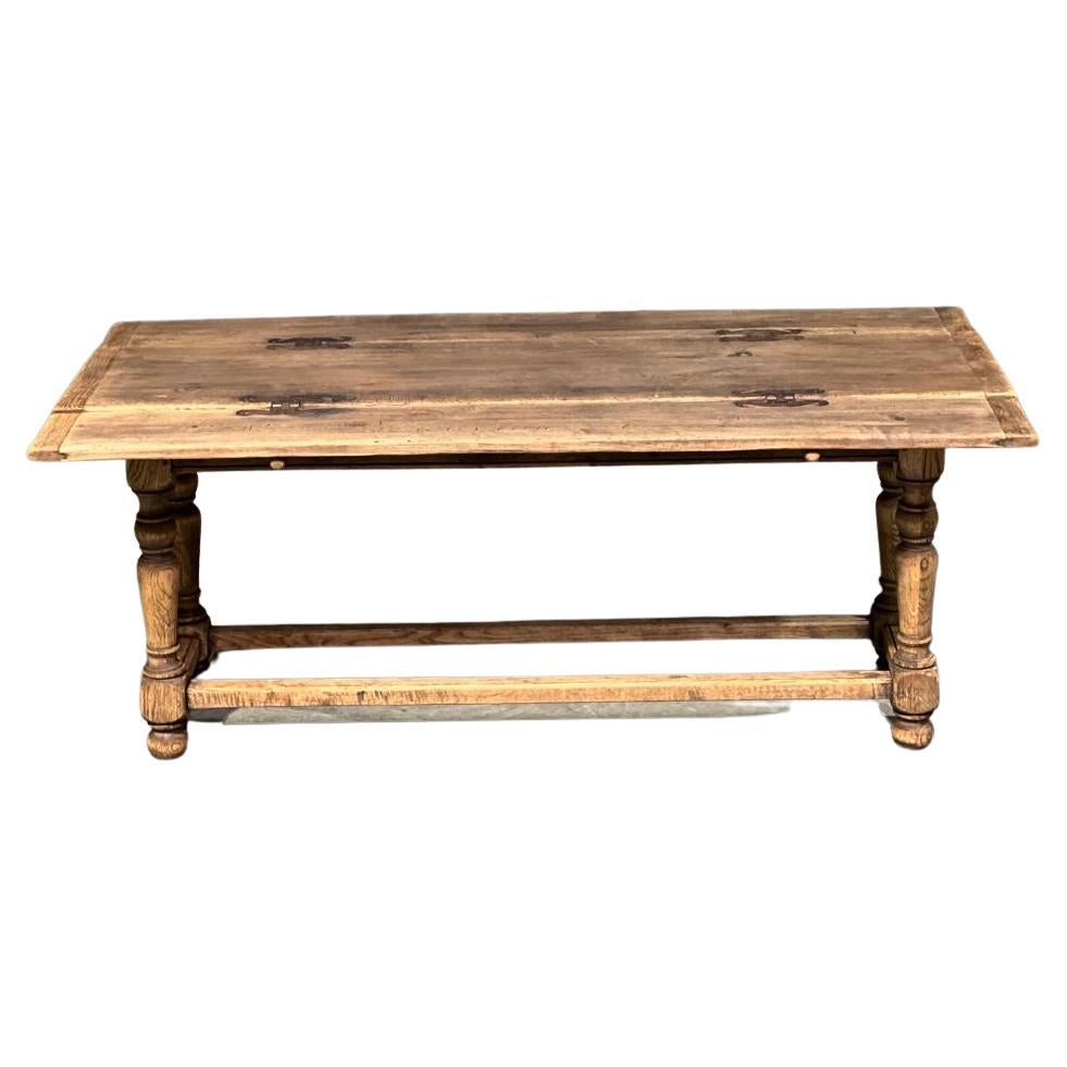French Bleached Oak Folding Farmhouse Dining Table