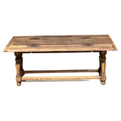Used French Bleached Oak Folding Farmhouse Dining Table
