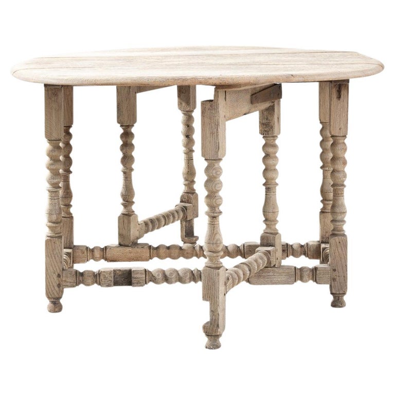 French Bleached Oak Gate Leg Table For Sale at 1stDibs