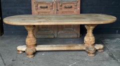 French Bleached Oak Monastery Dining Table