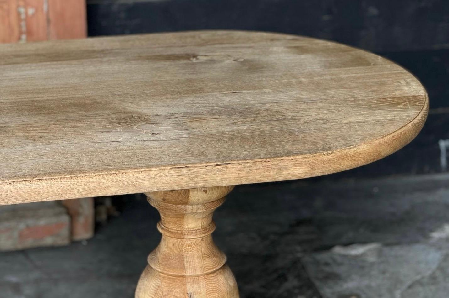 French Bleached Oak Monastery Dining Table For Sale 4