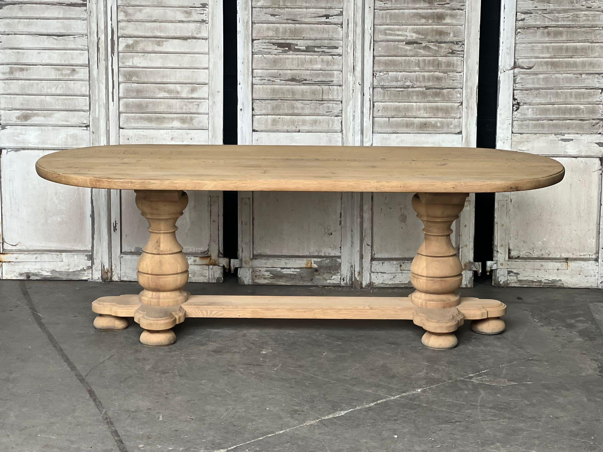 bleached oak dining table