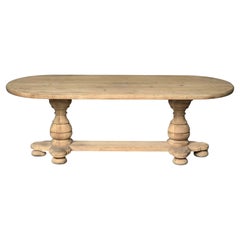 French Bleached Oak Monastery Refectory Dining Table