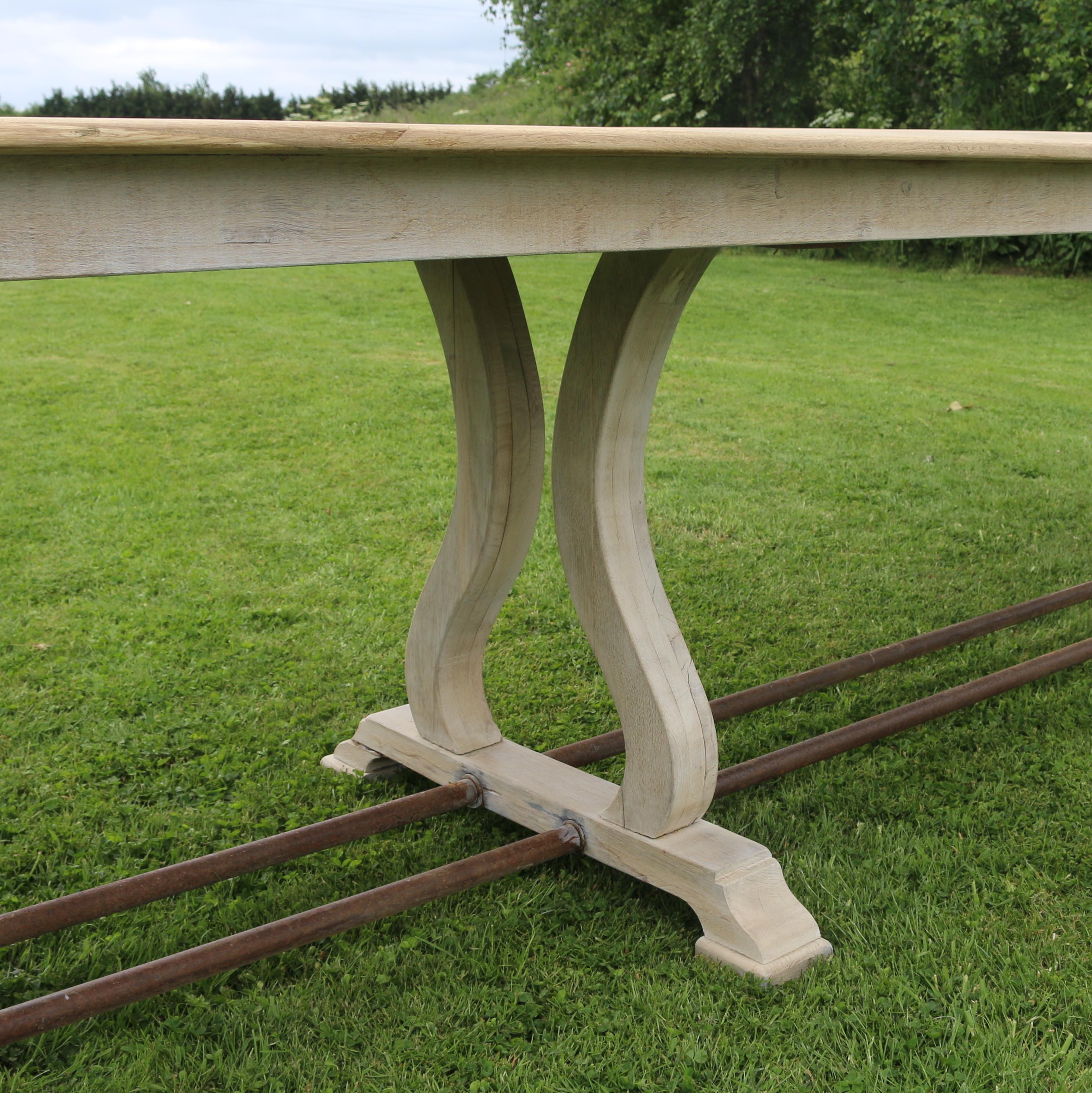 French Bleached Oak Monastery Table 1