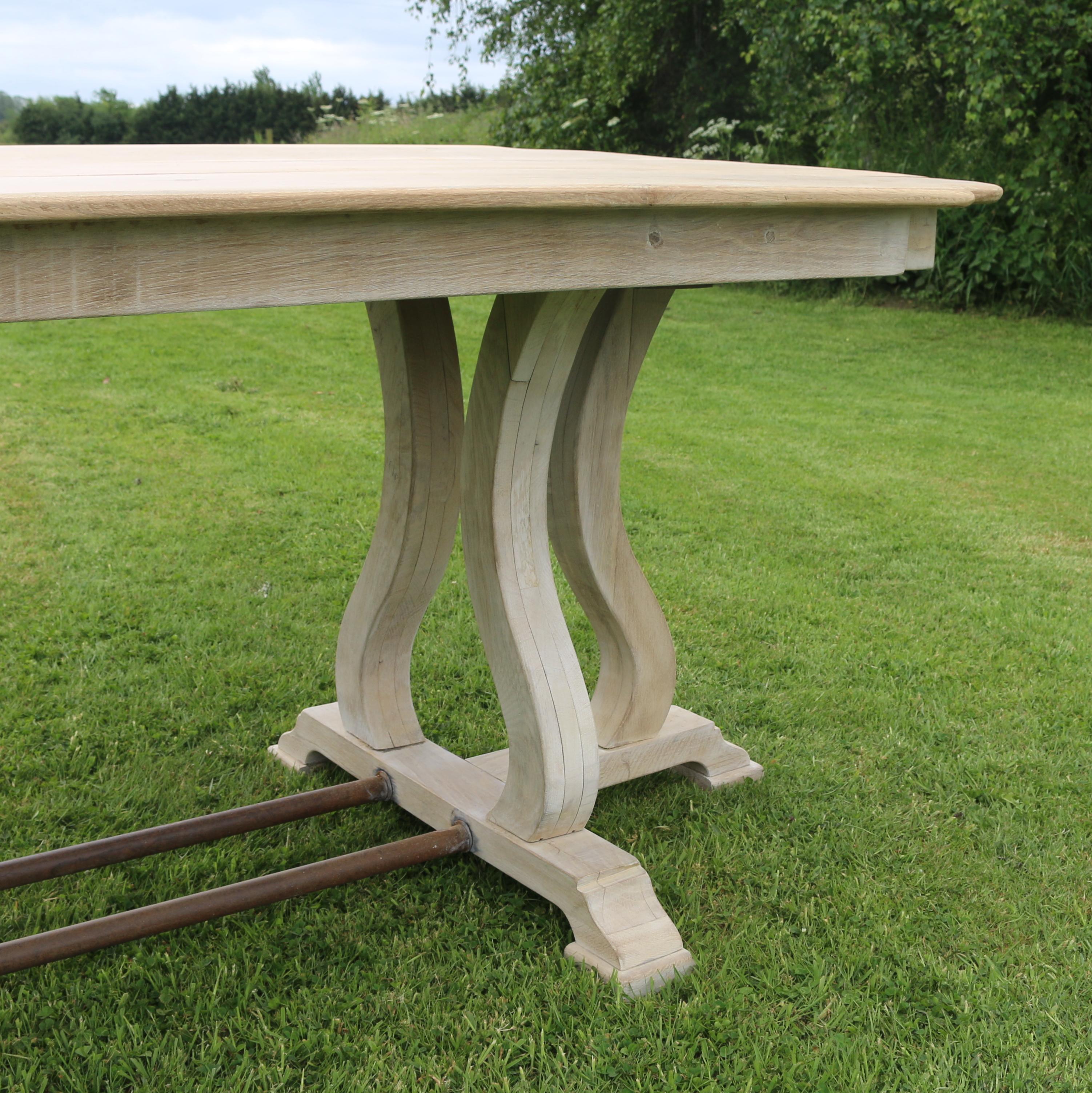 French Bleached Oak Monastery Table 2