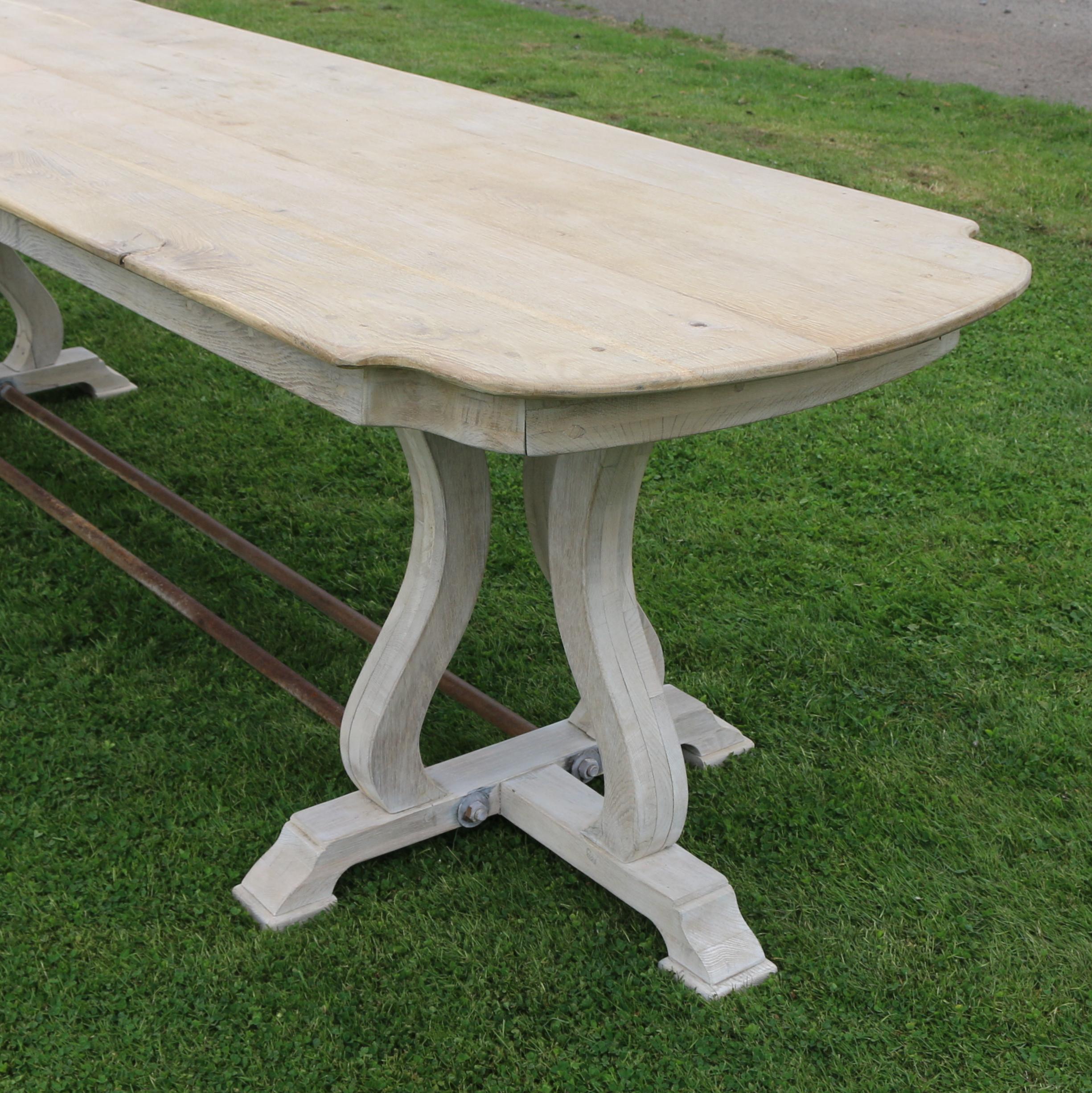 French Bleached Oak Monastery Table 3