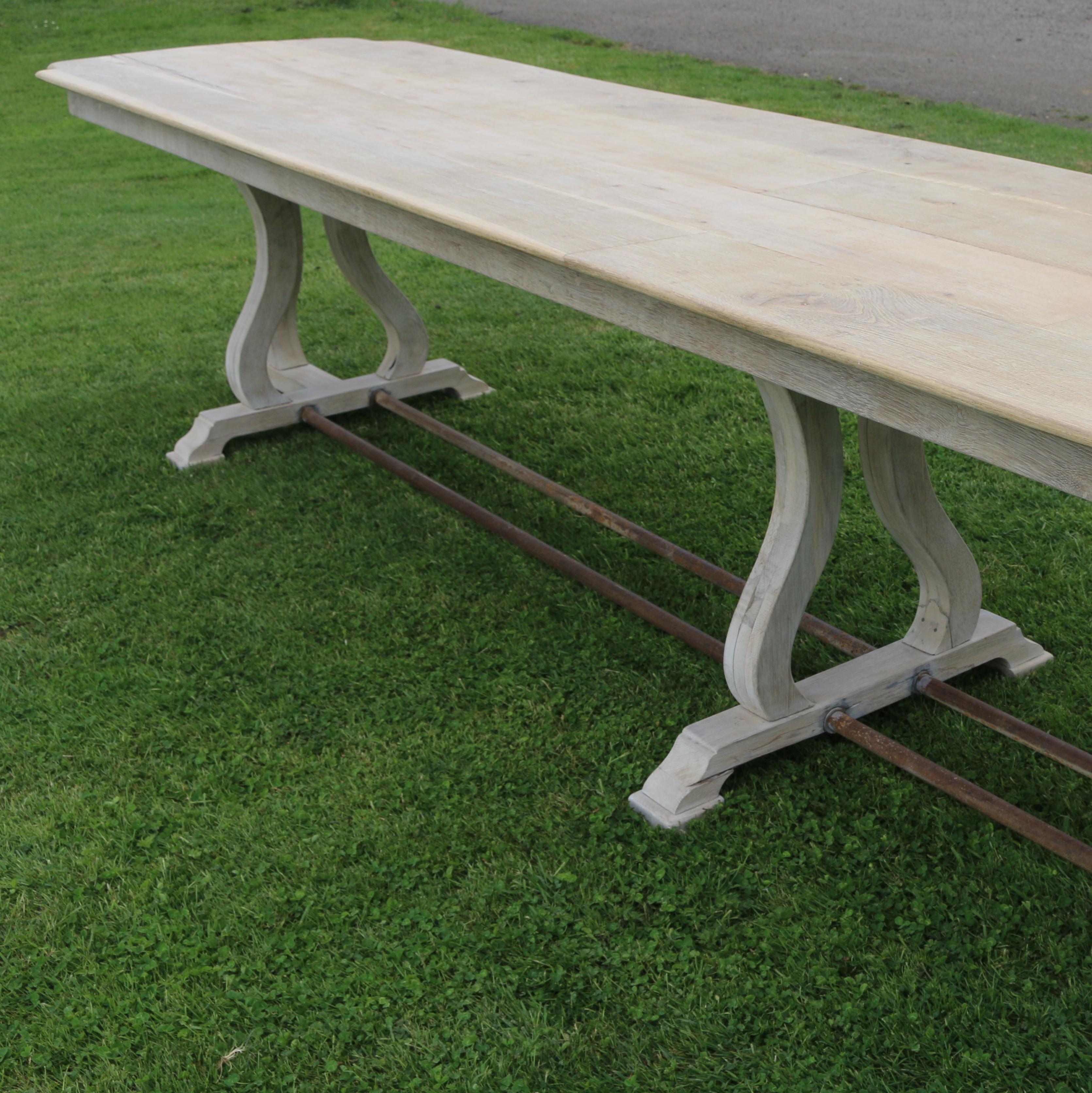 French Bleached Oak Monastery Table 4