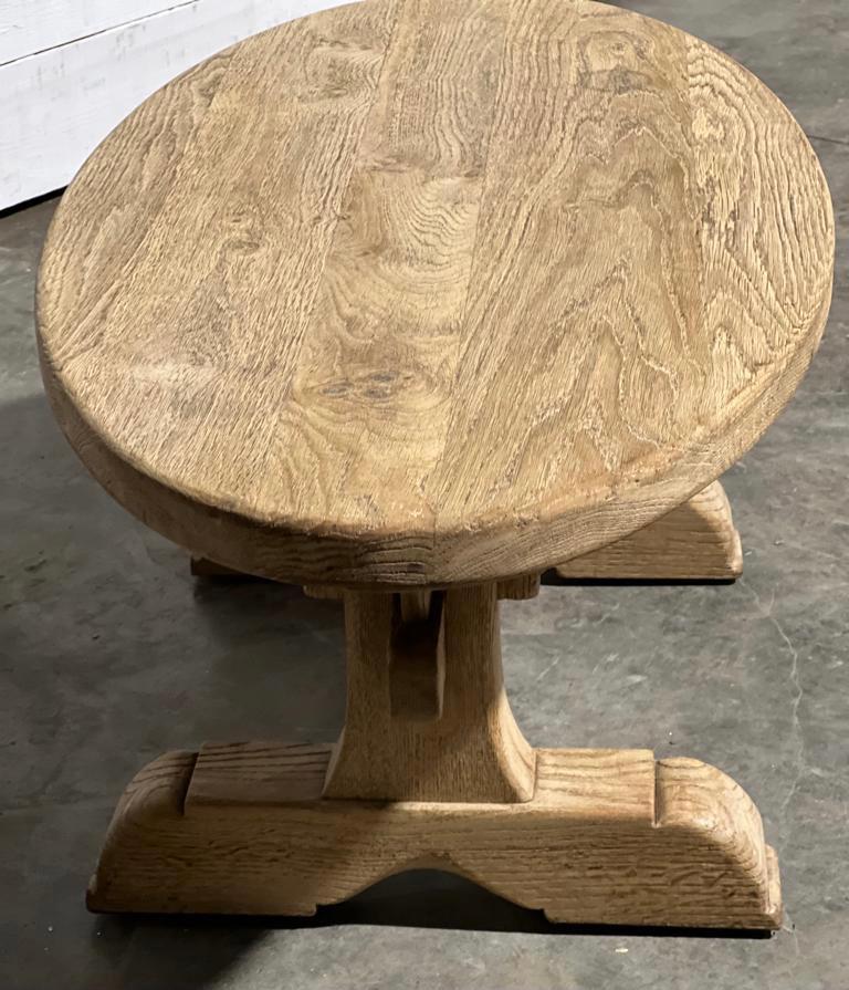 French Bleached Oak Oval Coffee Table For Sale at 1stDibs