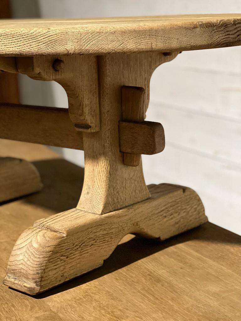 French Bleached Oak Oval Coffee Table For Sale at 1stDibs