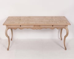French Bleached Oak Parquet Desk