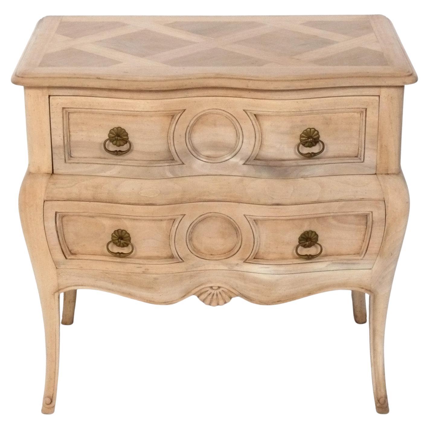 Table de chevet ou d'appoint en parquet de chêne blanchi français