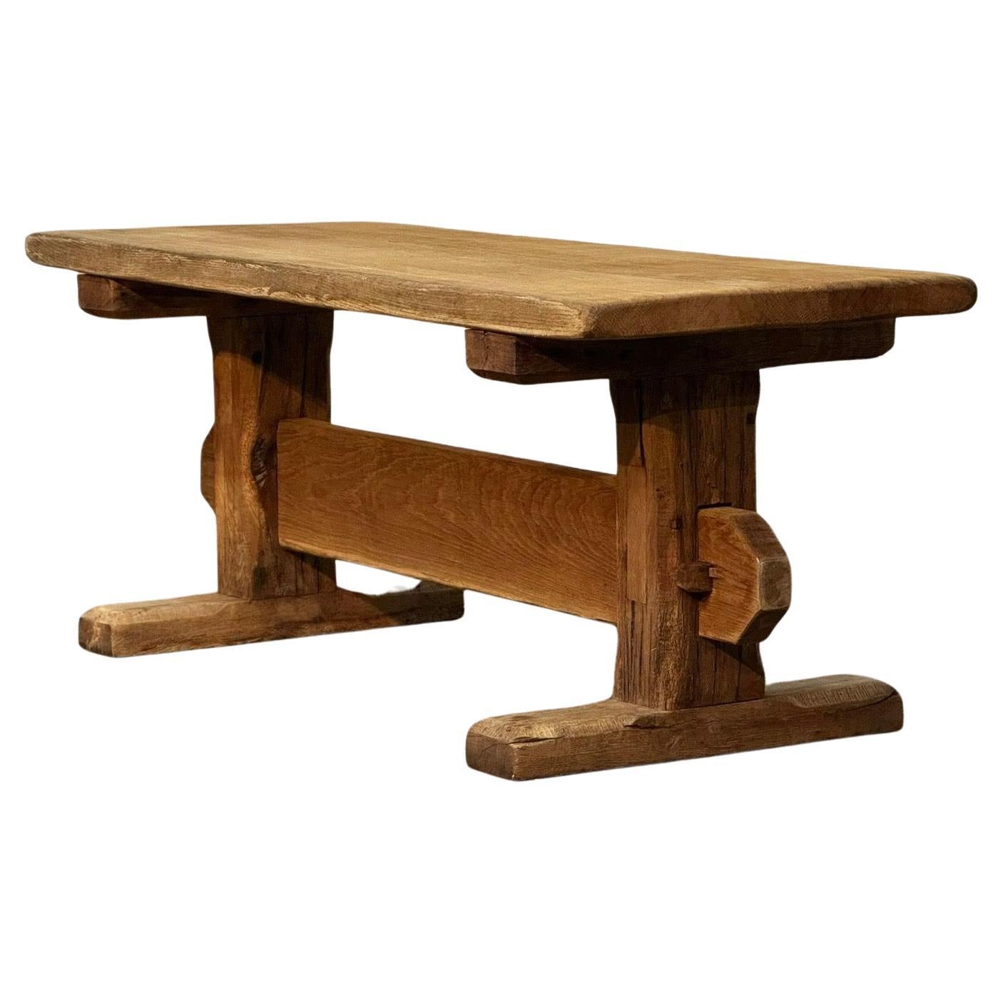French Bleached Oak Rustic Farmhouse Dining Table  For Sale