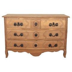 French Bleached Oak Serpentine Commode