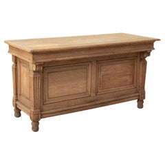 French Bleached Oak Shop Counter or Kitchen Island C. 1900