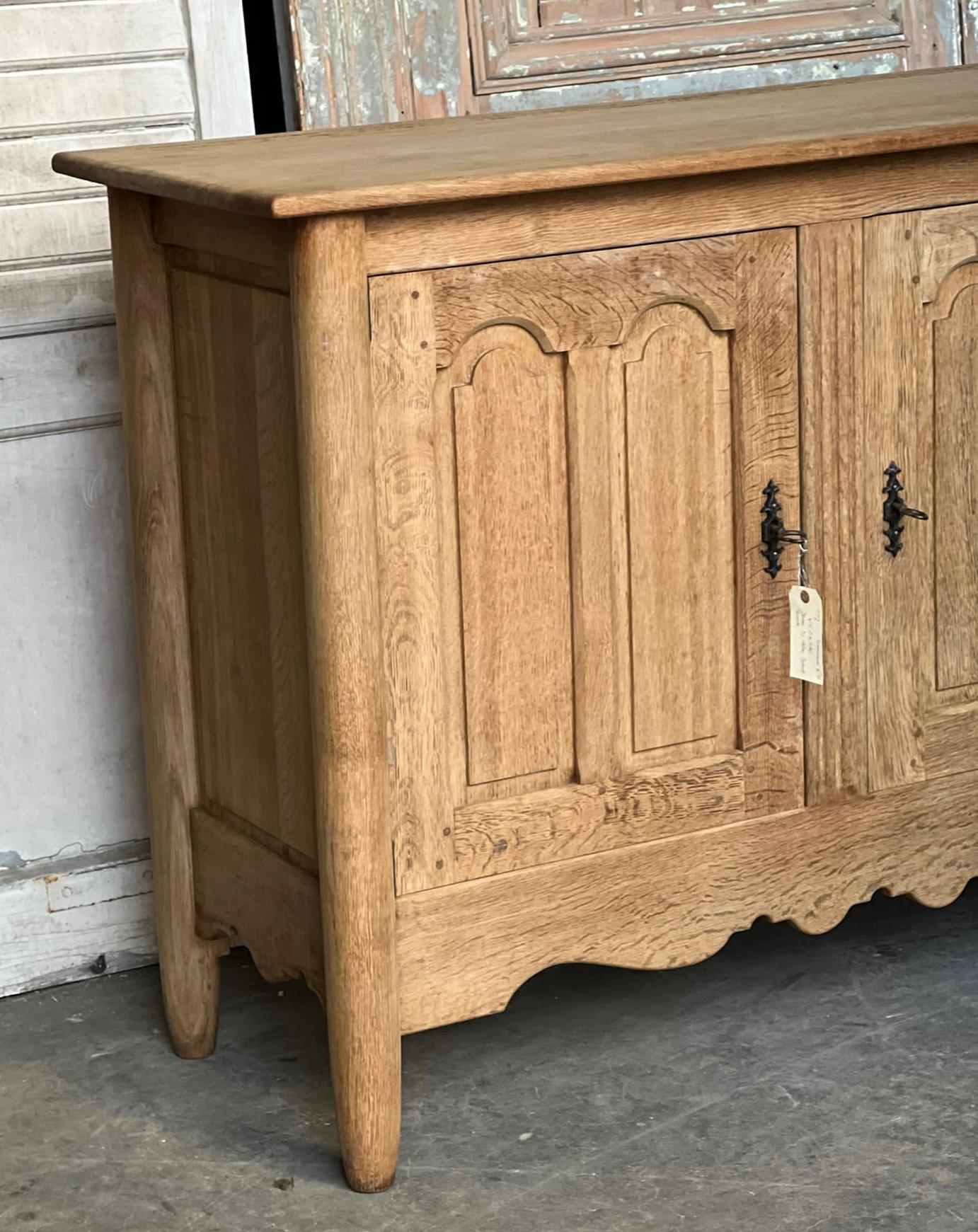 French Bleached Oak Sideboard  In Good Condition In Seaford, GB