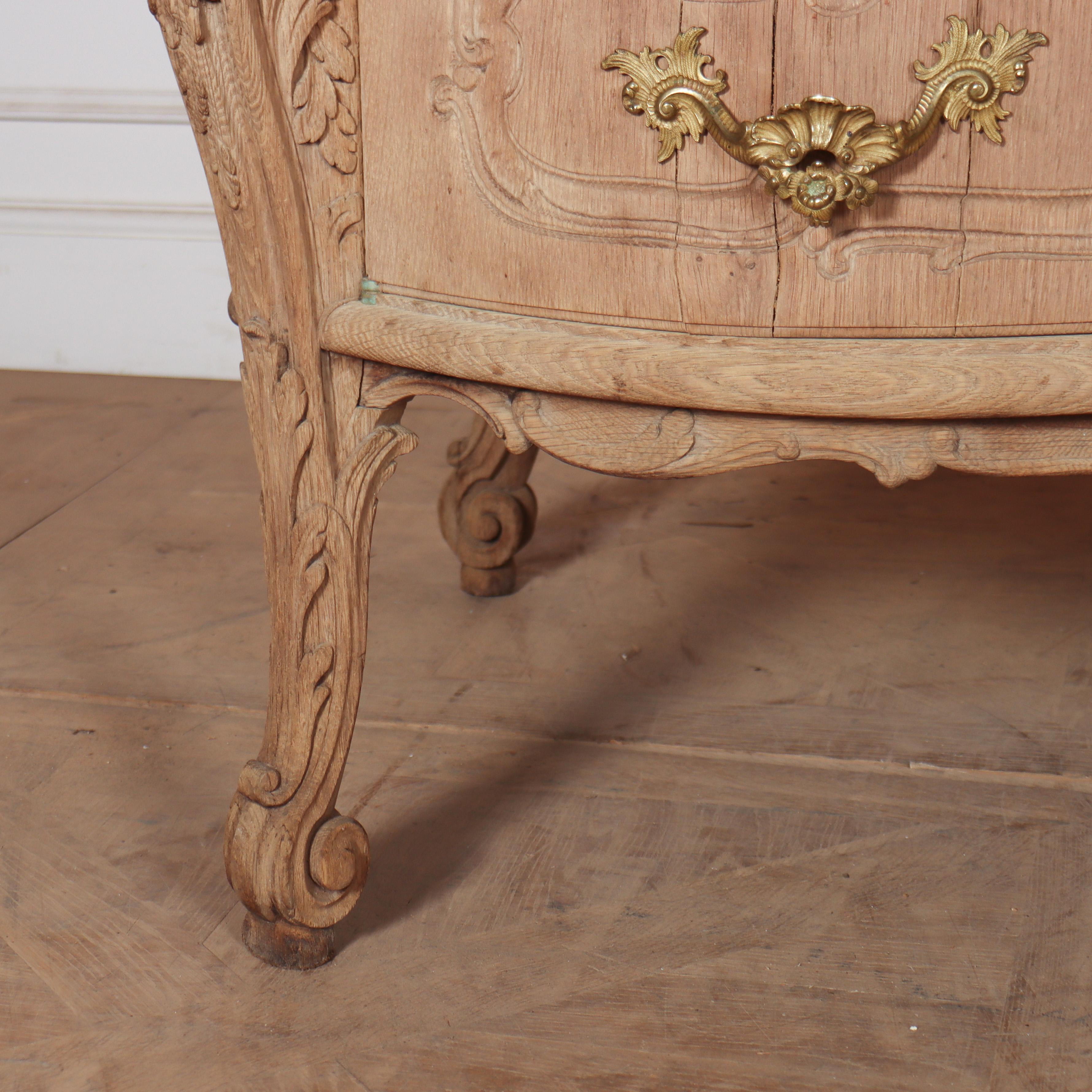 19th Century French Bleached Oak Sideboard For Sale