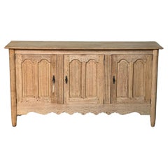 Antique French Bleached Oak Sideboard 