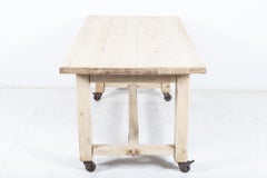 French Bleached Oak Table on Castors