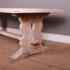 French Bleached Oak Trestle Table