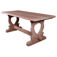 French Bleached Oak Trestle Table