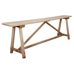 French Bleached Oak Trestle Table