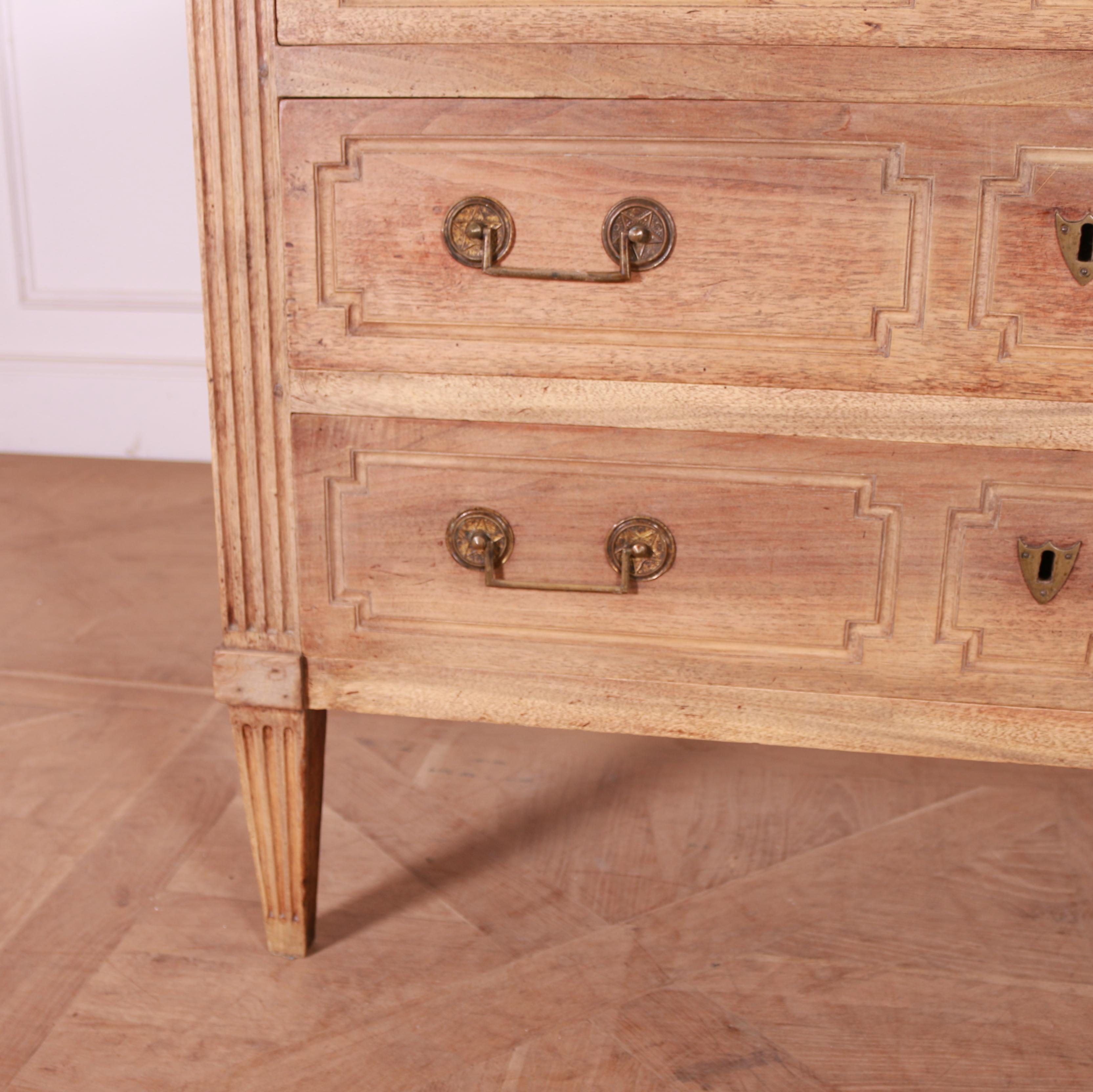 19th Century French Bleached Walnut Commode