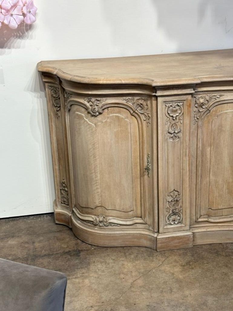 19th Century French Bleached Walnut Enfilade For Sale