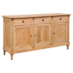 French Bleached-Wood Sideboard Cabinet w/ Neoclassical Hardware & Champagne Trim