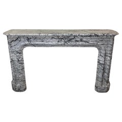 Antique French Bleu Fleuri Marble Mantel