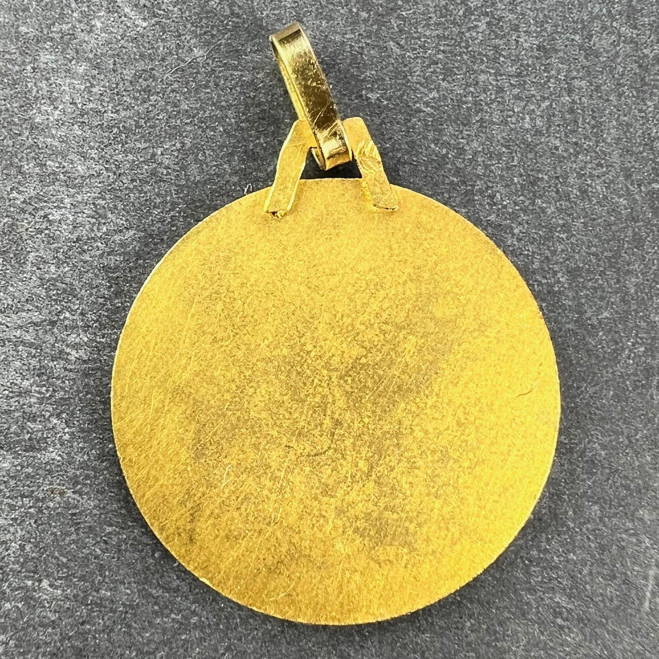 French Blood Group Type Medical 18K Yellow Gold Charm Medal Pendant In Good Condition For Sale In London, GB