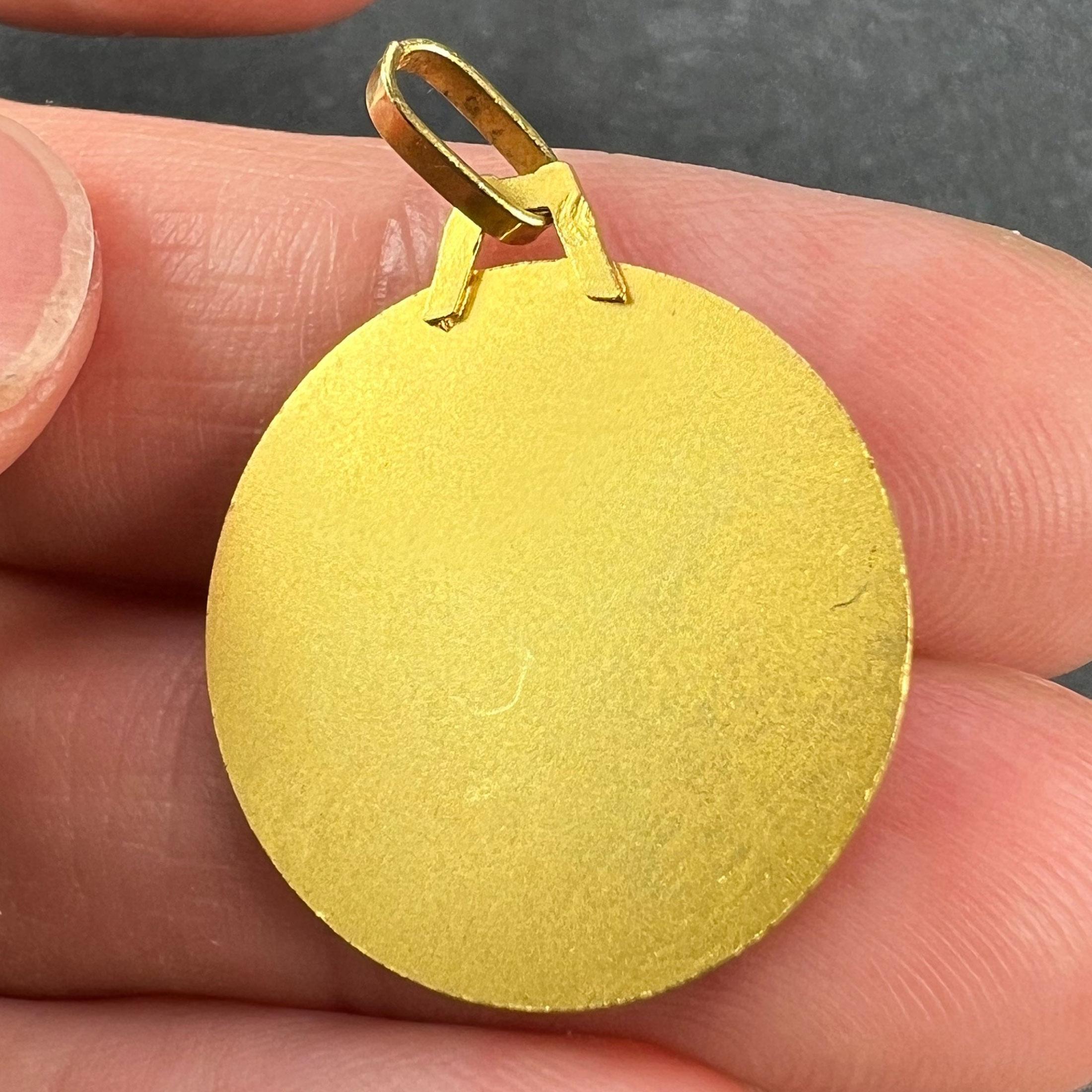 French Blood Group Type Medical 18K Yellow Gold Charm Medal Pendant For Sale 4