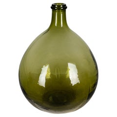 Antique French Blown Glass Demijohn Bottle