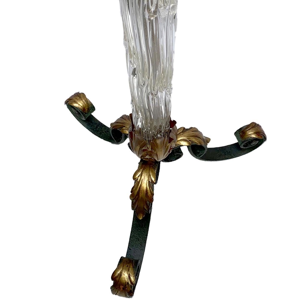 French Blown Glass Floor Lamp In Good Condition For Sale In New York, NY