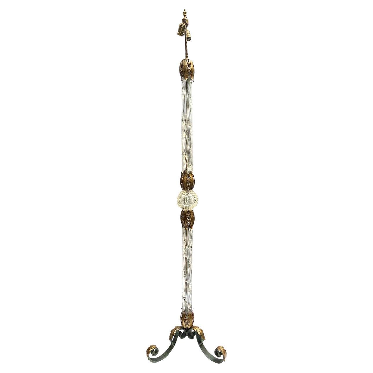 French Blown Glass Floor Lamp For Sale