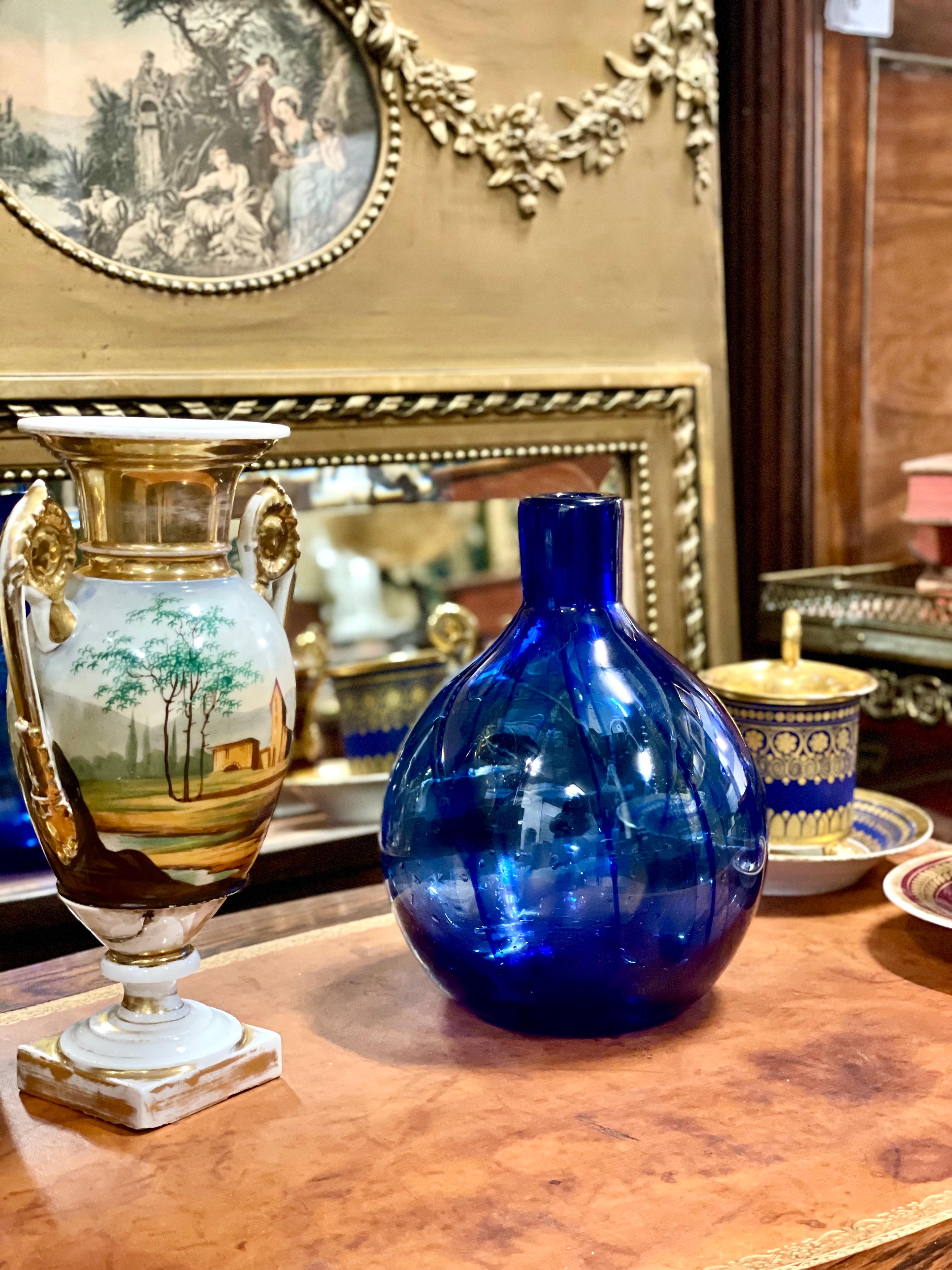 Blue Blown Glass Vase by Jean Claude Novaro For Sale 6