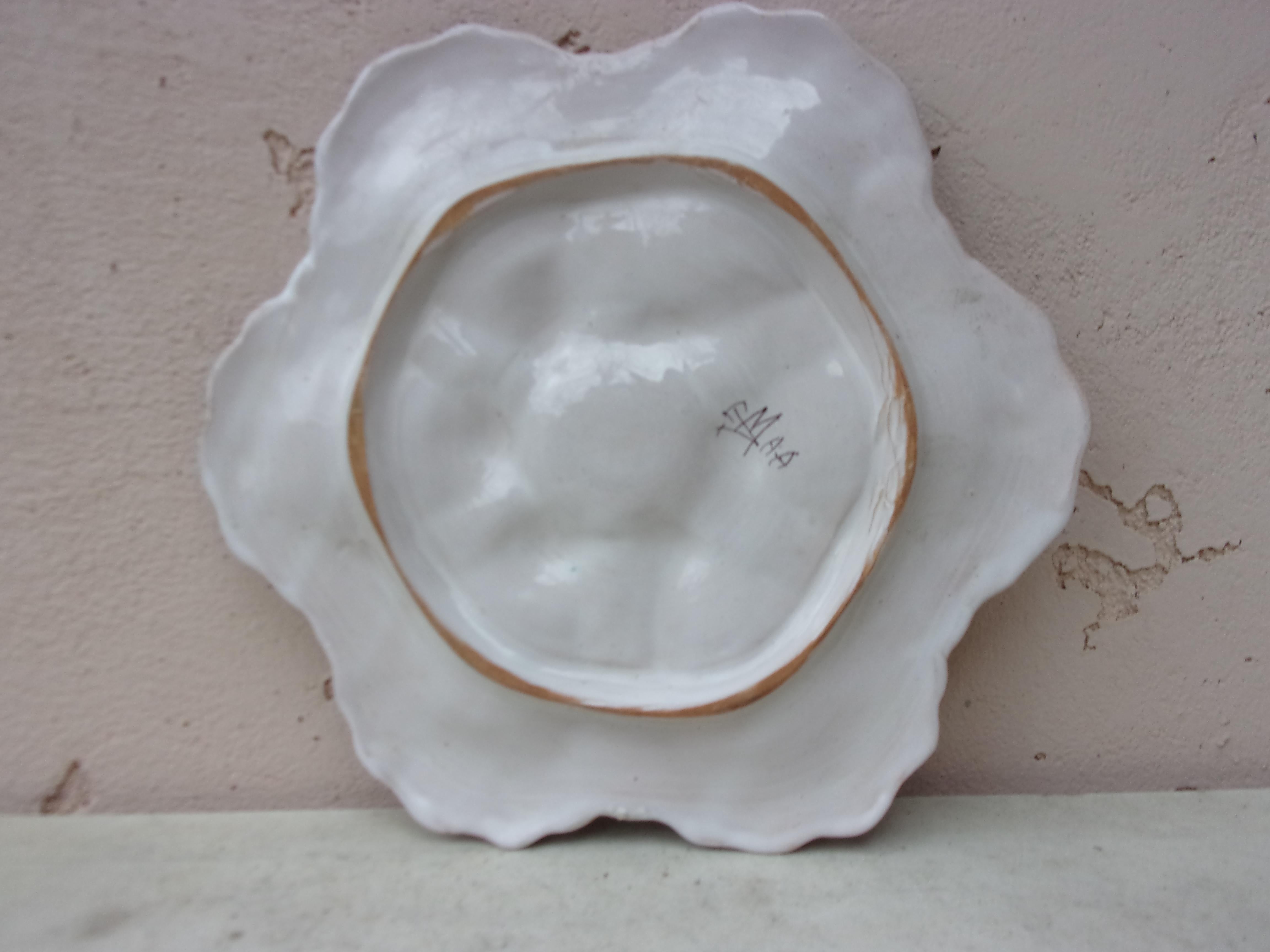 Mid-20th Century French Blue and White Faience Oyster Plate Moustiers Style, circa 1940