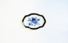 French Blue White Porcelain Jewelry Dish Rococo Style