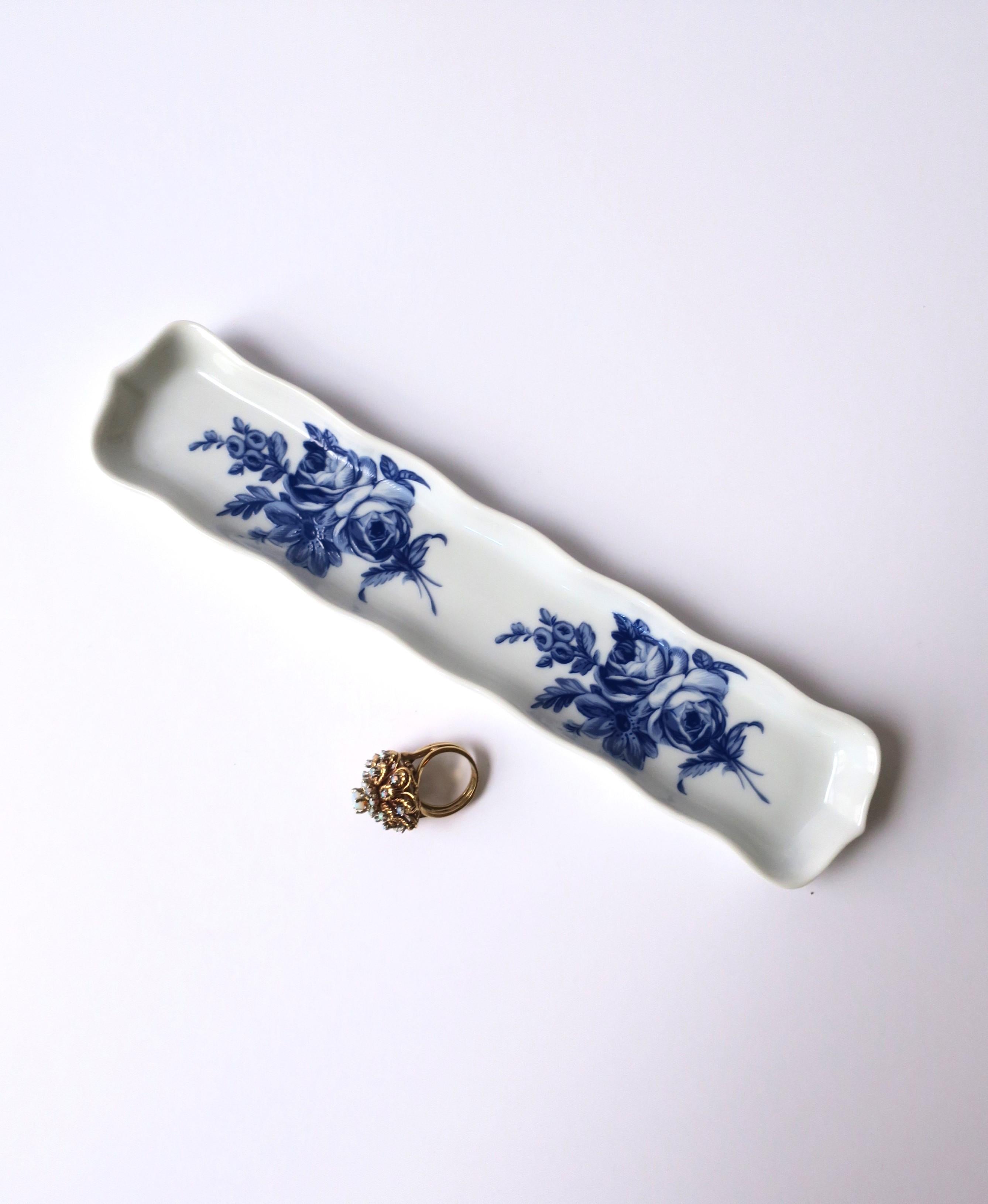 French Blue and White Porcelain Jewelry Dish  1