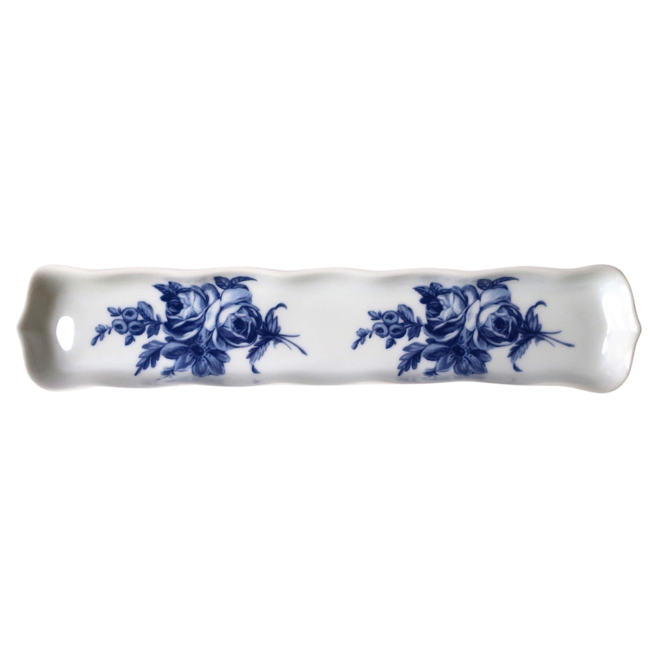 French Blue and White Porcelain Jewelry Dish 