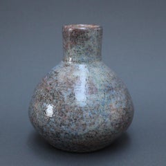 French Blue Ceramic Flower Vase by Jean-Pierre Gasnier, circa 1970s