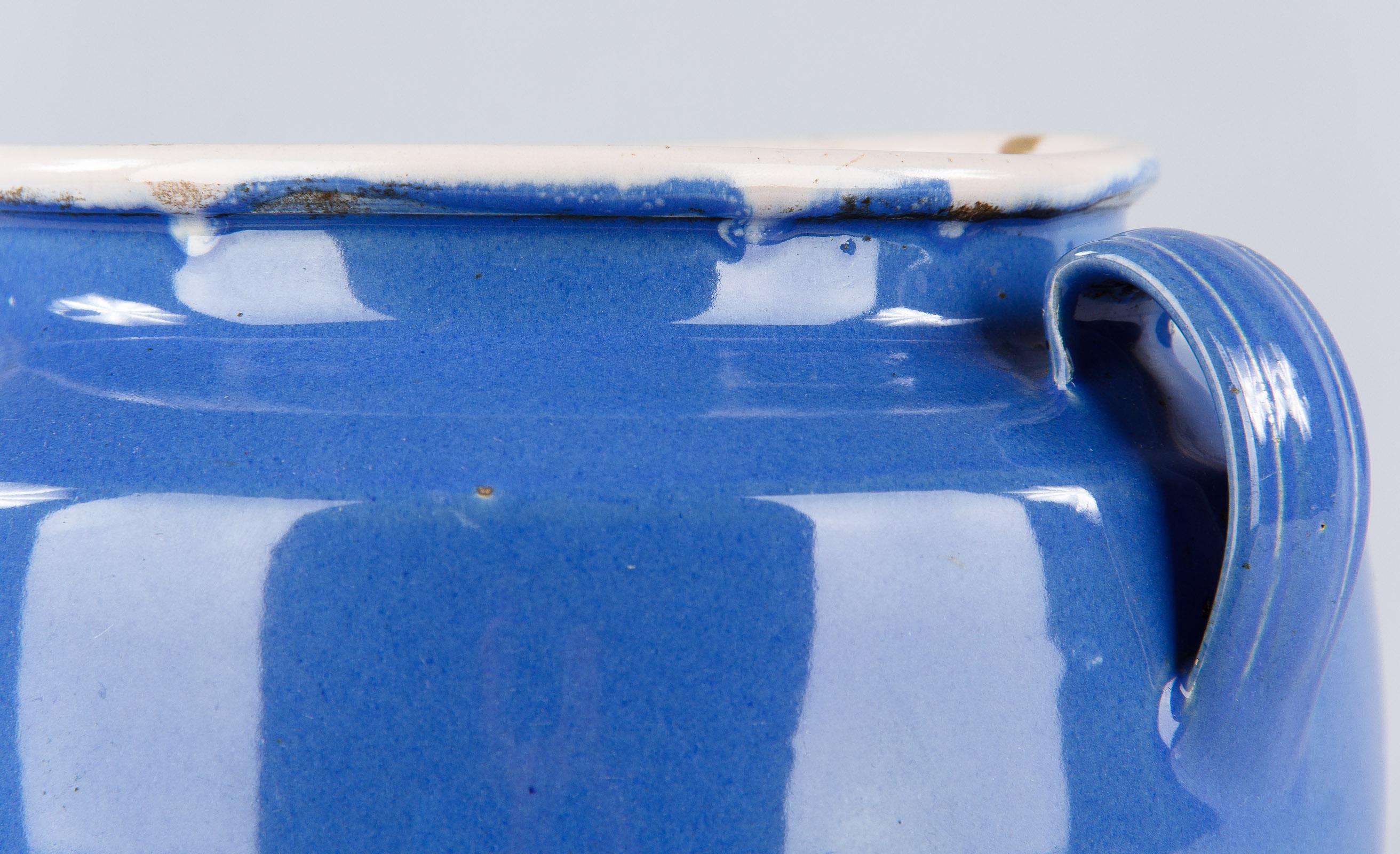 French Blue Ceramic Jar, 1930s 8