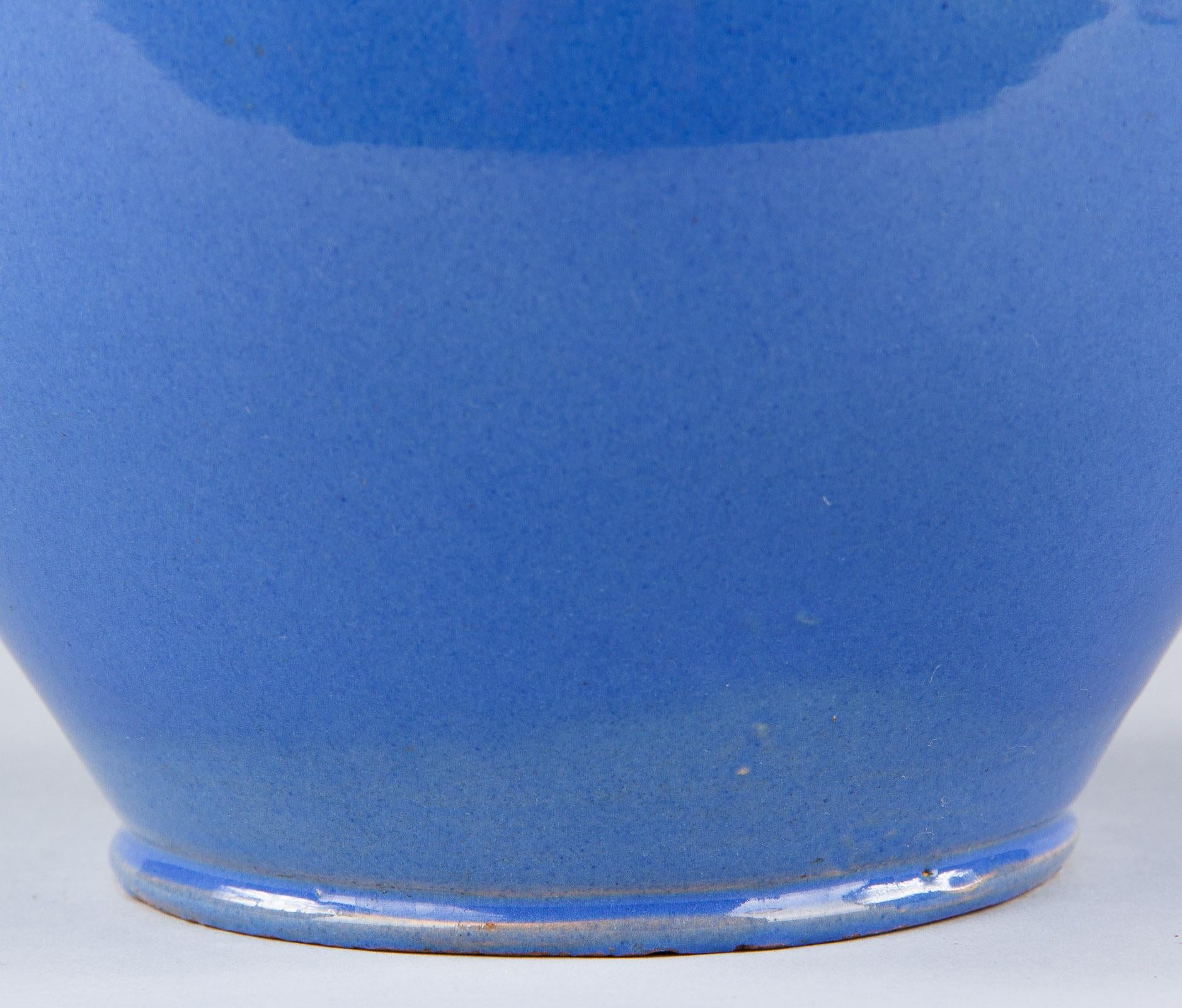 French Blue Ceramic Jar, 1930s 9